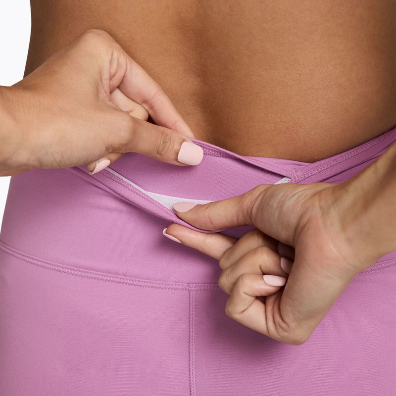 Дамски шорти Nike One High-Waisted Biker 5“ light magenta/white 4