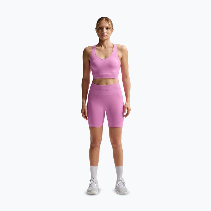 Тренировъчен топ Nike Pro Seamless Dri-Fit Cropped light magenta 2