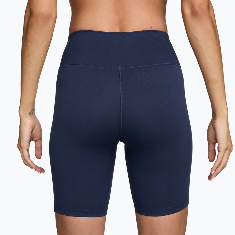 Дамски шорти Nike One High-Waisted Biker 8" midnight navy/white 2