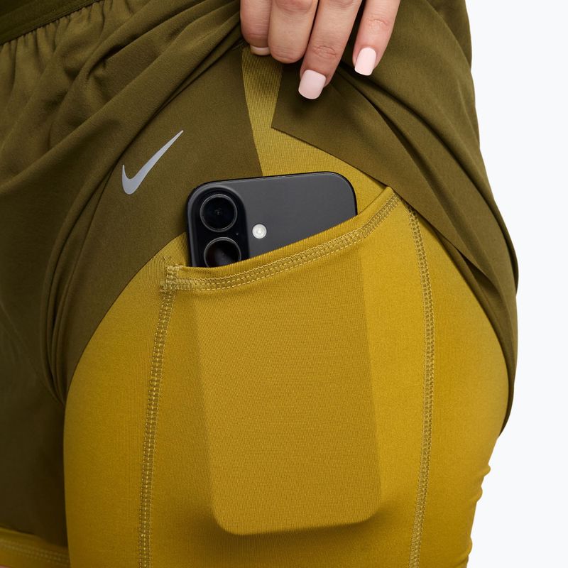 Дамски шорти за бягане Nike Swift Mid-Rise 2in1 olive flak/peat moss 4