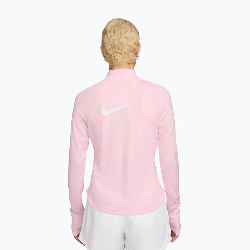 Дамска блуза с дълъг ръкав за бягане Nike Tempo Swoosh Run Dri-Fit 1/4-Zip pink foam/white 2