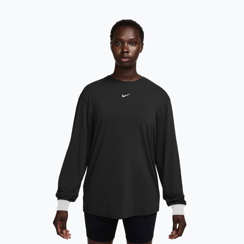 Дамска блуза с дълъг ръкав за тренировка Nike One Relaxed Dri-Fit black/white