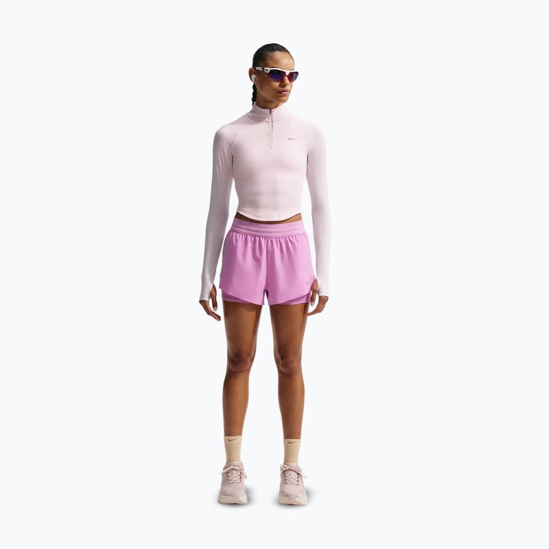 Дамски шорти за бягане Nike Swift Mid-Rise 2in1 light magenta/light magenta 2