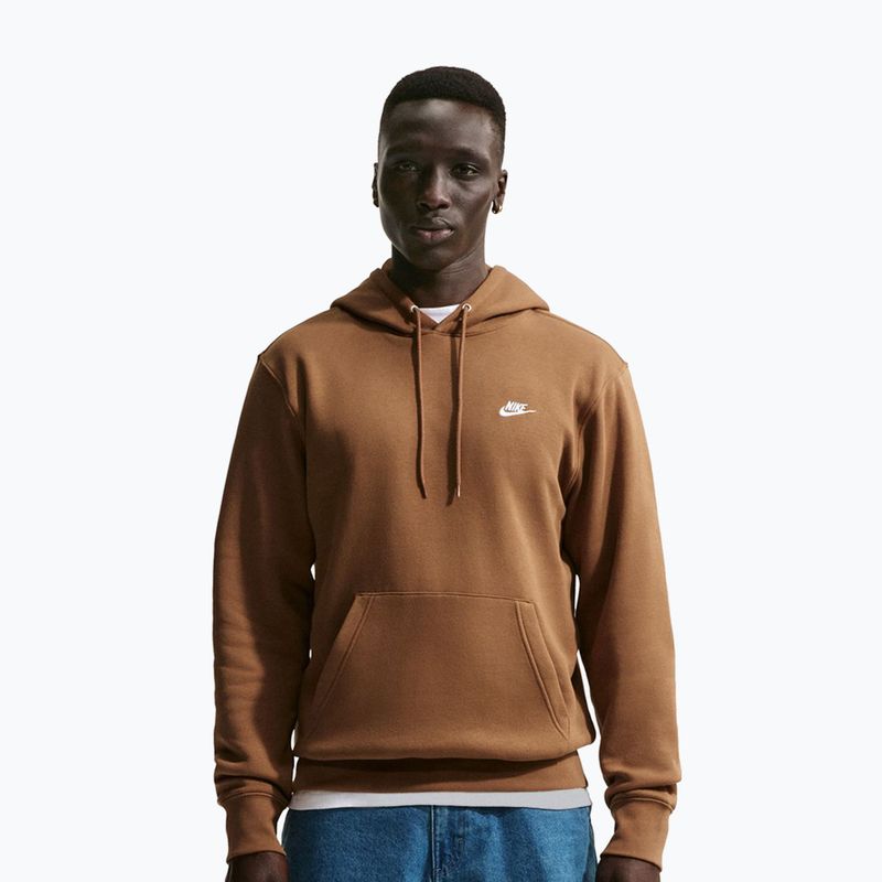 Мъжки суитшърт Nike Club Pullover Hoodie ale brown/ale brown/white