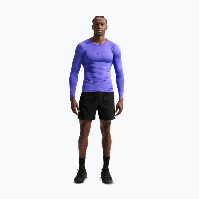 Мъжка блуза с дълъг ръкав за  тренировка Nike Pro Dri-Fit Tight Fitness persian violet/black 2