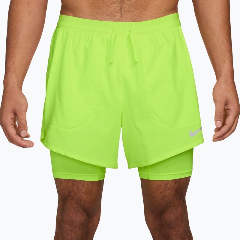 Мъжки шорти за бягане Nike Stride Dri-Fit Hybrid 5" volt ice
