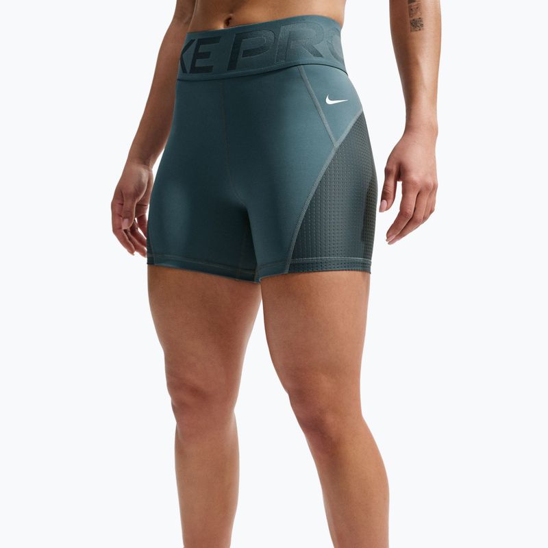 Дамски къси панталони/шорти Nike Pro Sculpt High Waisted 5" Biker mineral slate/faded spruce/white 4