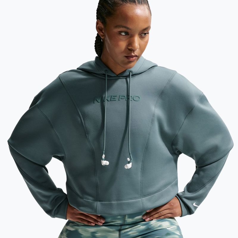 Дамски суитшърт за тренировка Nike Pro Therma-Fit Hoodie mineral slate/white 4