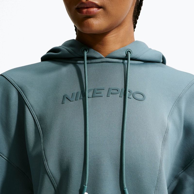 Дамски суитшърт за тренировка Nike Pro Therma-Fit Hoodie mineral slate/white 5