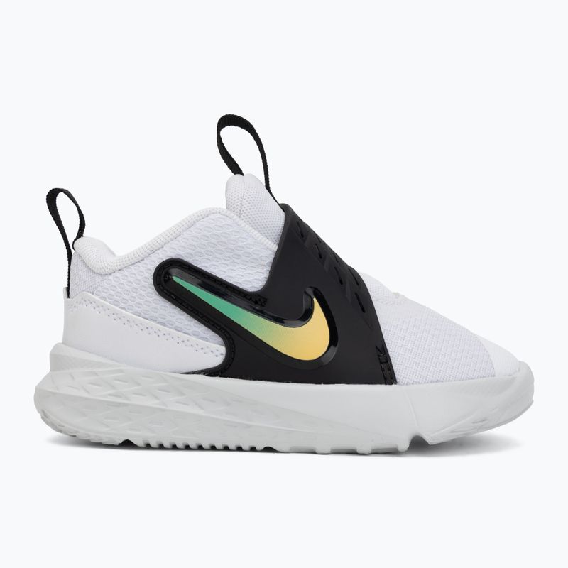 Детски обувки Nike Team Hustle D 12 white/black/clear emerald/topaz gold 2