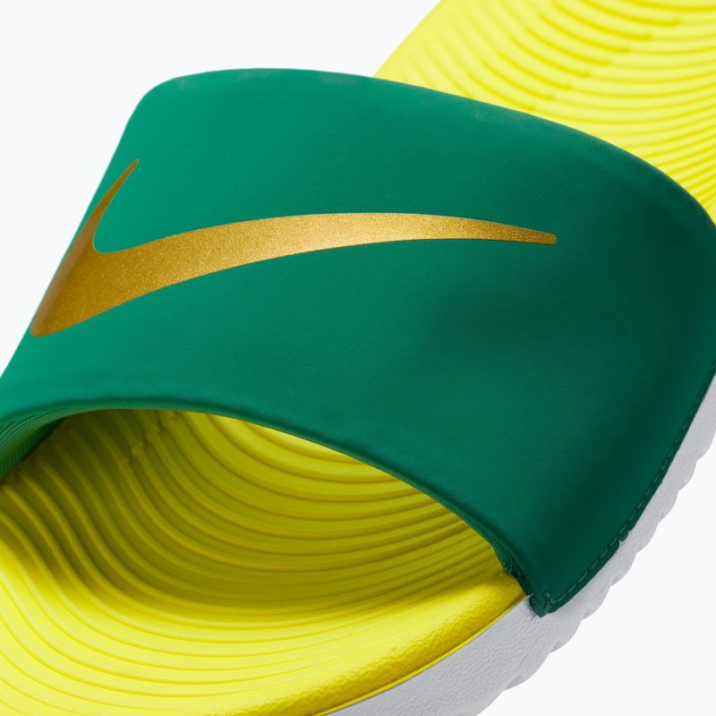 Детски чехли Nike Coffee malachite/sonic yellow/metallic gold 11