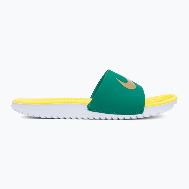 Детски чехли Nike Coffee malachite/sonic yellow/metallic gold 2