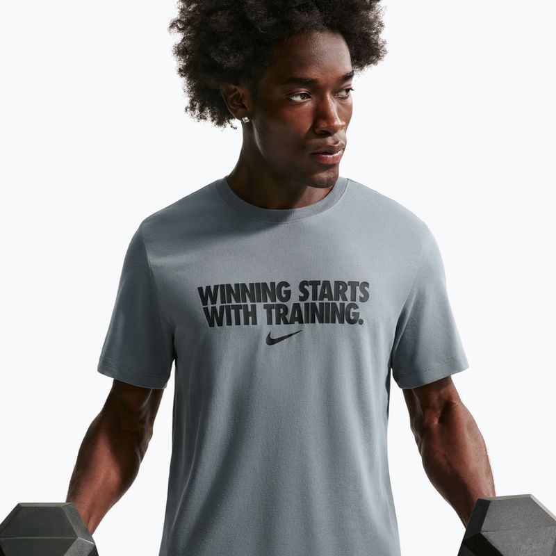Мъжка тренировъчна тениска Nike Dri-Fit Winning smoke grey/black/black 3