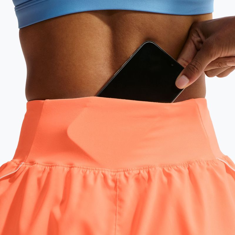 Дамски шорти за бягане Nike Tempo Swoosh Dri-Fit Mid-Rise Brief-Lined orange pulse/white 6