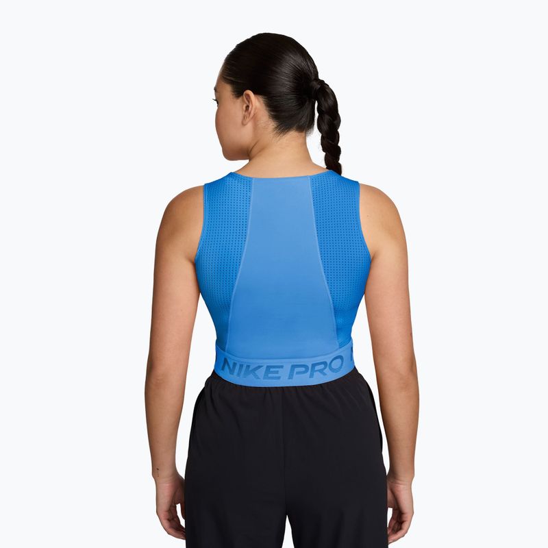 Дамска тренировъчна тениска Nike Pro Dri-Fit university blue/light photo blue/white 2