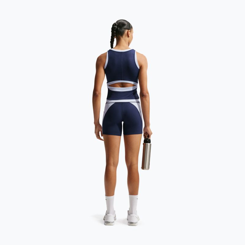 Дамски къси панталони/шорти Nike One High Waisted Biker 5" midnight navy/hydrogen blue/white 3