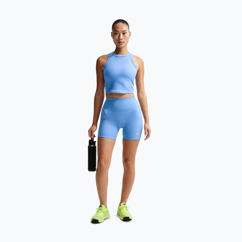 Дамска тениска Nike One Fitted Dri-Fit Cropped Tank thunder university blue/white 2