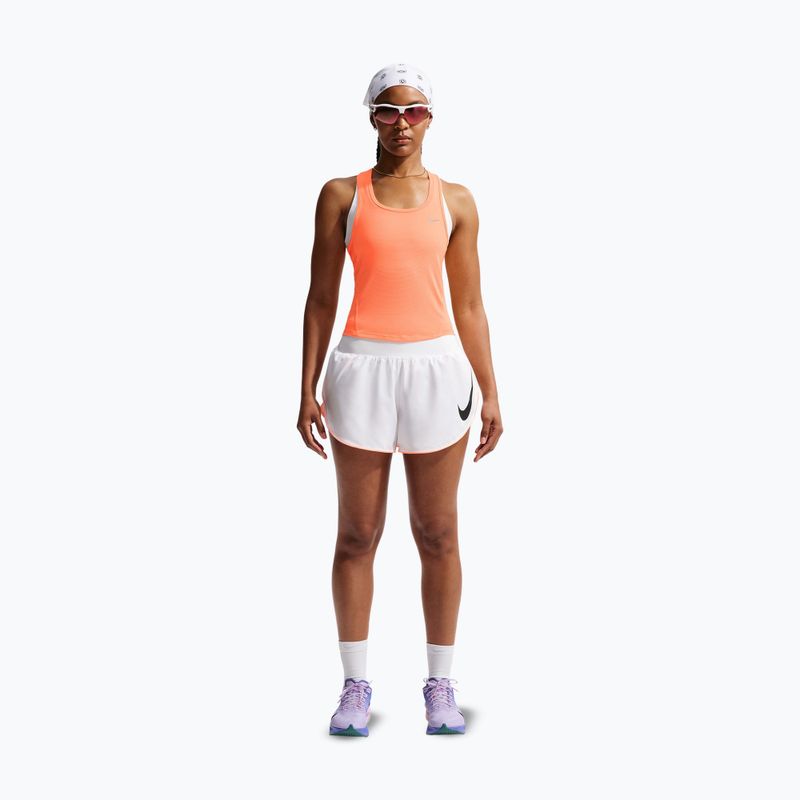 Дамски шорти за бягане Nike Tempo Swoosh Dri-Fit Mid-Rise Brief-Lined white/orange pulse/black 2