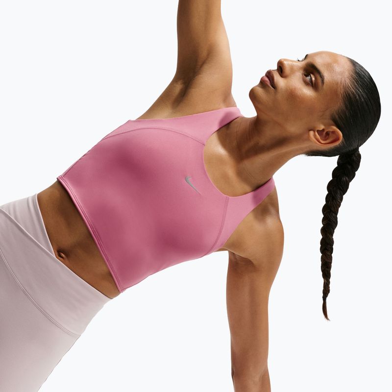 Дамска тениска за бягане Nike Tempo Medium Support Cropped Sports Bra peony 5