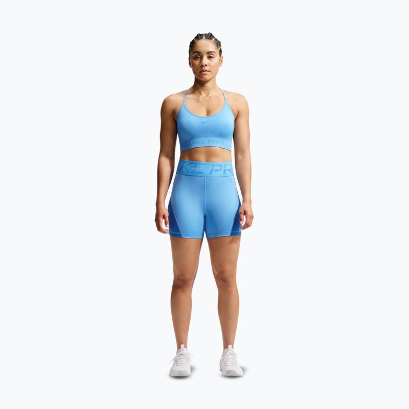 Дамски къси панталони/шорти Nike Pro Sculpt High Waisted 5" Biker university blue/light photo blue/white 2