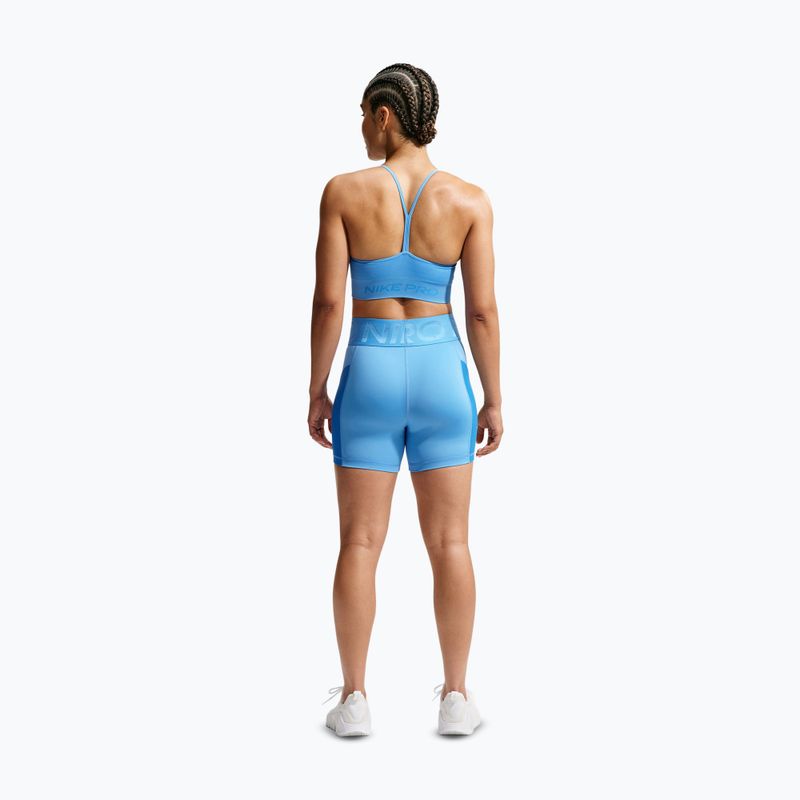 Дамски къси панталони/шорти Nike Pro Sculpt High Waisted 5" Biker university blue/light photo blue/white 3