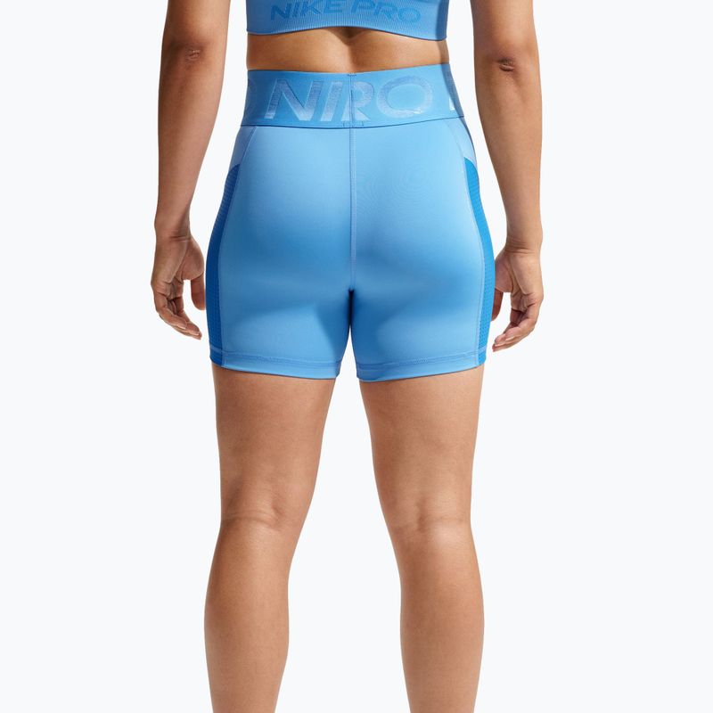 Дамски къси панталони/шорти Nike Pro Sculpt High Waisted 5" Biker university blue/light photo blue/white 4
