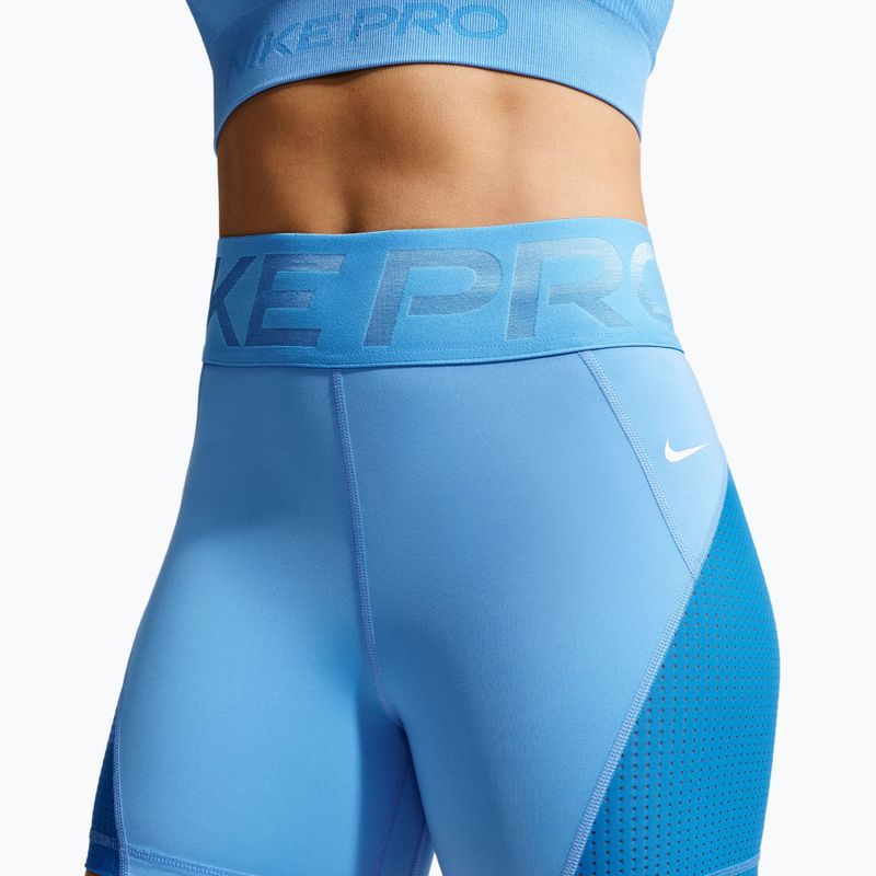 Дамски къси панталони/шорти Nike Pro Sculpt High Waisted 5" Biker university blue/light photo blue/white 5