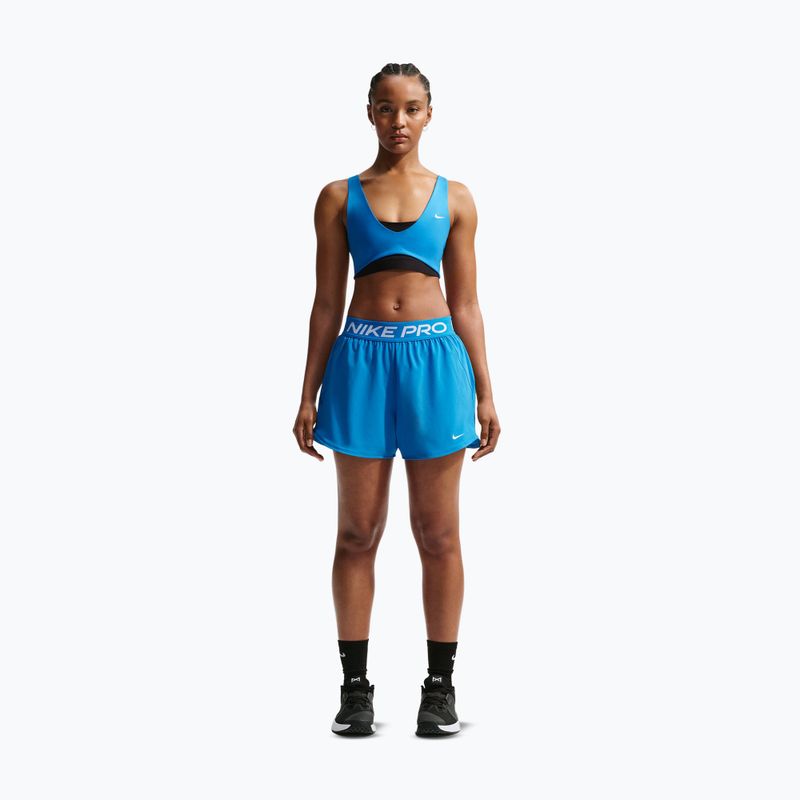 Дамски тренировъчни шорти Nike Pro 2in1 light photo blue/white 2