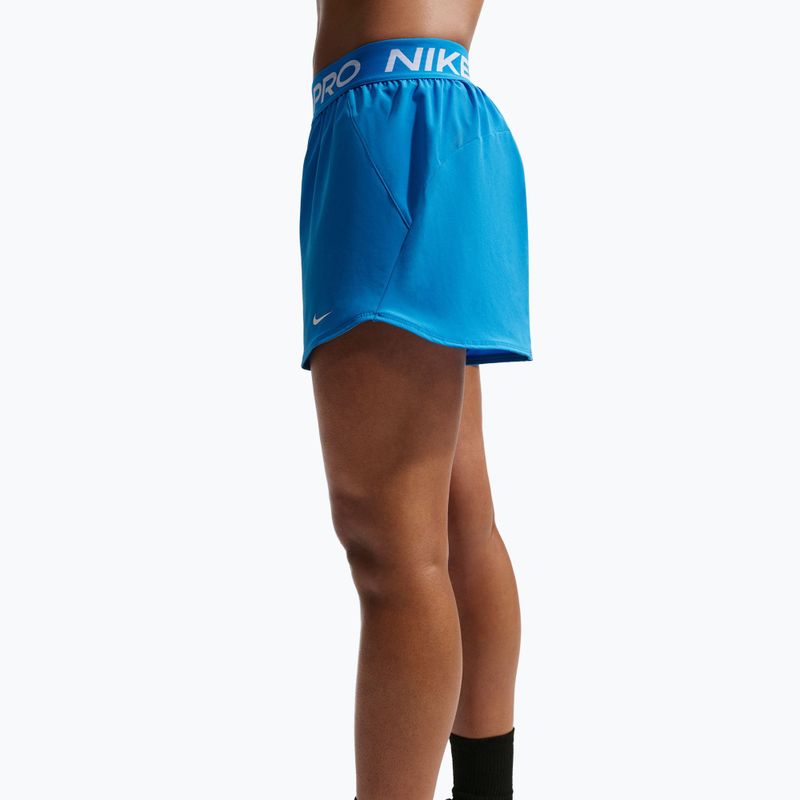 Дамски тренировъчни шорти Nike Pro 2in1 light photo blue/white 5