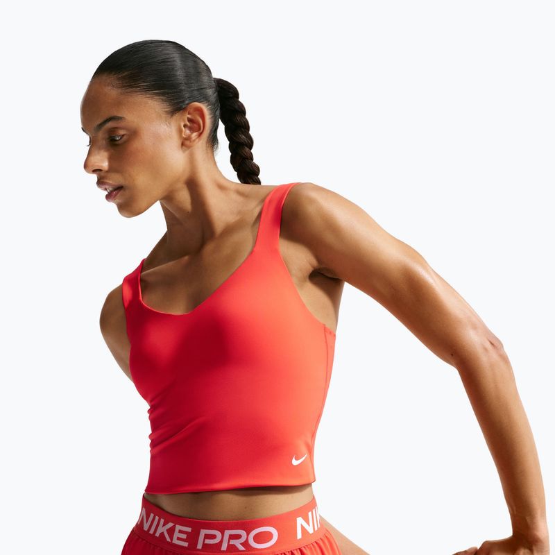 Дамска тренировъчна тениска Nike Pro Sculpt Medium Support Padded Tank light crimson/white 4