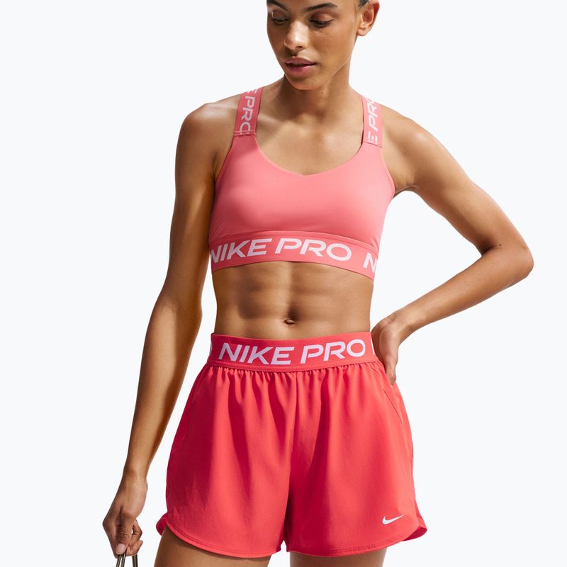 Дамски тренировъчни шорти Nike Pro 2in1 light crimson/white 5