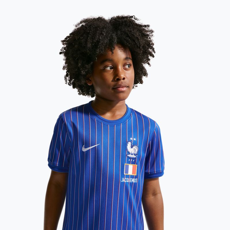 Детска футболна тениска Nike France Pre-Match game royal/university red/white 5