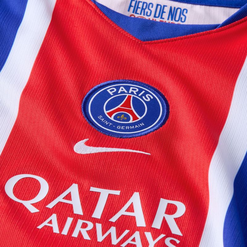 Детска футболна тениска Nike Paris Saint-Germain Dri-Fit Stadium Home old royal/white/university red/white 3