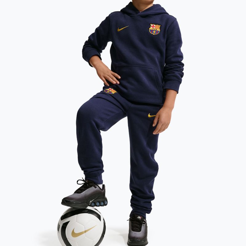 Детски панталони Nike FC Barcelona Club Jogger blackened blue/mineral yellow 4