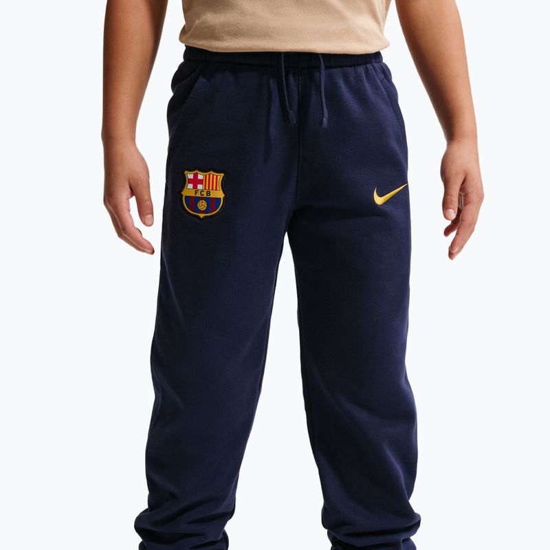 Детски панталони Nike FC Barcelona Club Jogger blackened blue/mineral yellow 5