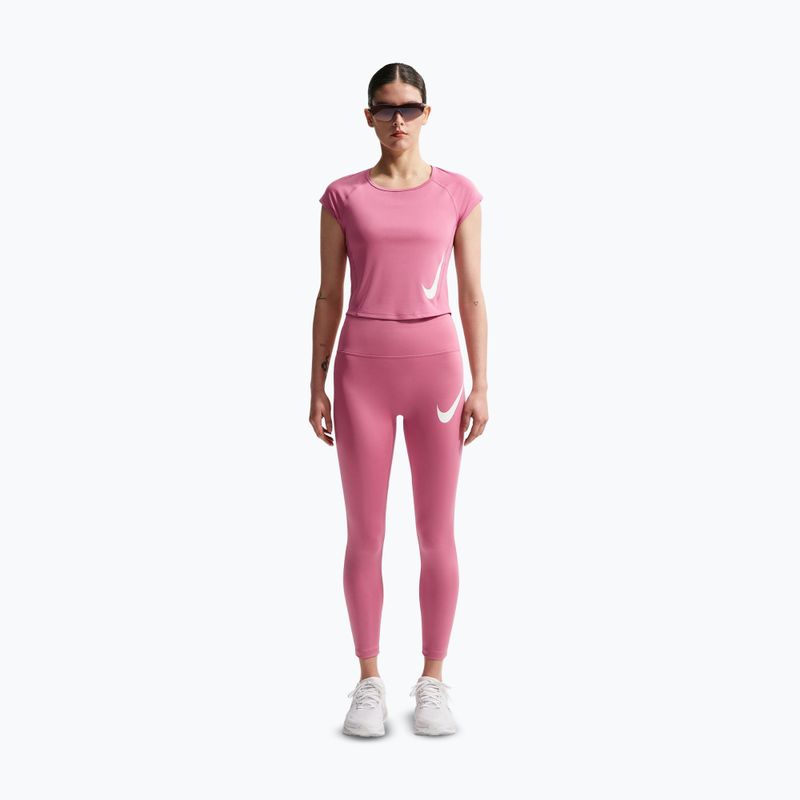 Дамска тениска за бягане Nike Swoosh Run Dri-Fit peony/photon dust/white 2
