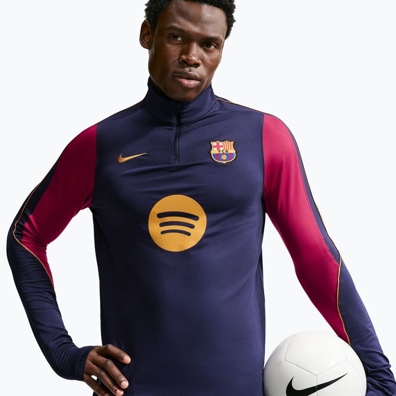 Мъжки футболен суитшърт Nike FC Barcelona Strike Soccer Drill Top blackened blue/mineral yellow 4