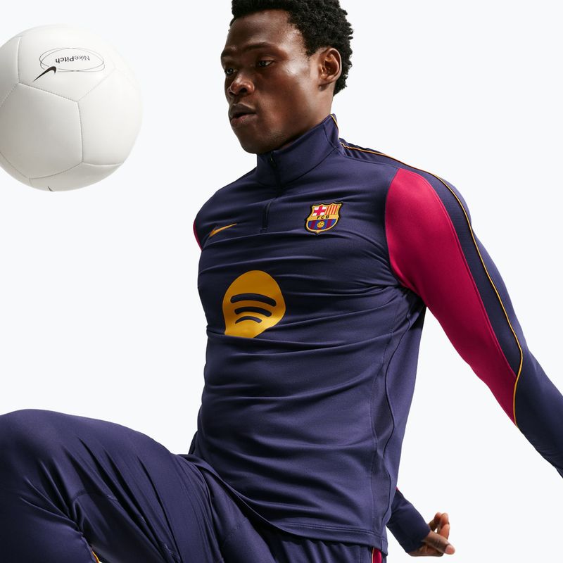 Мъжки футболен суитшърт Nike FC Barcelona Strike Soccer Drill Top blackened blue/mineral yellow 5