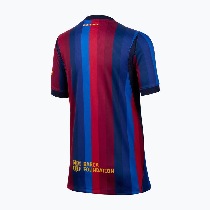 Детска футболна тениска Nike FC Barcelona Dri-Fit Stadium Home deep garnet/blue void/mineral yellow 2