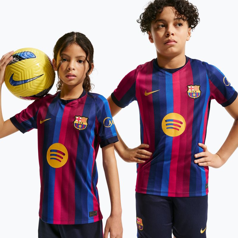 Детска футболна тениска Nike FC Barcelona Dri-Fit Stadium Home deep garnet/blue void/mineral yellow 4