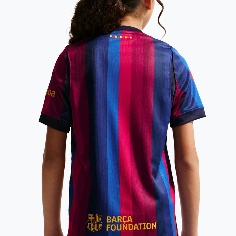 Детска футболна тениска Nike FC Barcelona Dri-Fit Stadium Home deep garnet/blue void/mineral yellow 7
