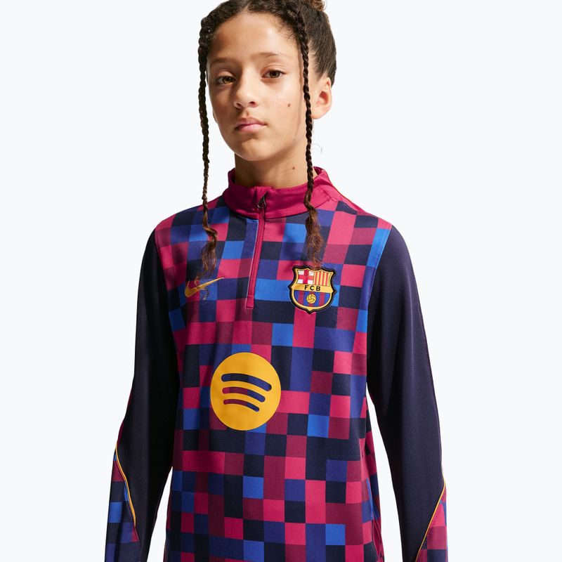 Детски футболен суитшърт Nike FC Barcelona Dri-Fit Strike Drill Top noble red/noble red/mineral yellow 4