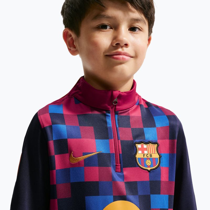 Детски футболен суитшърт Nike FC Barcelona Dri-Fit Strike Drill Top noble red/noble red/mineral yellow 5