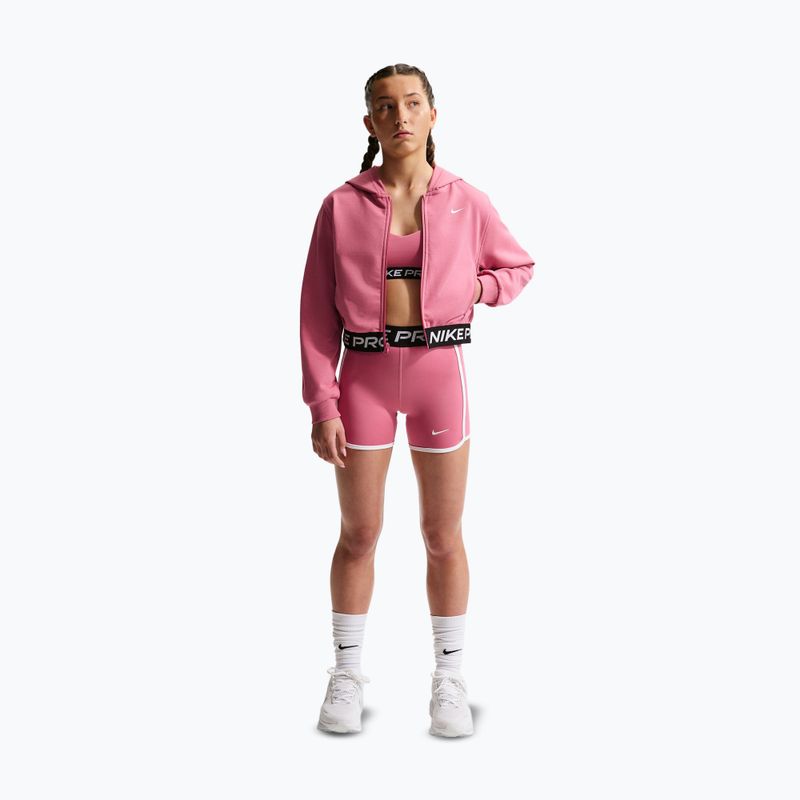 Детски суитшърт Nike Pro Fleece Dri-Fit Full-Zip peony/peony/black/white 2