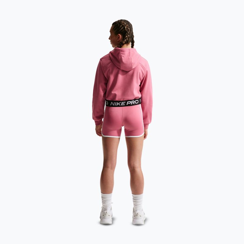Детски суитшърт Nike Pro Fleece Dri-Fit Full-Zip peony/peony/black/white 3