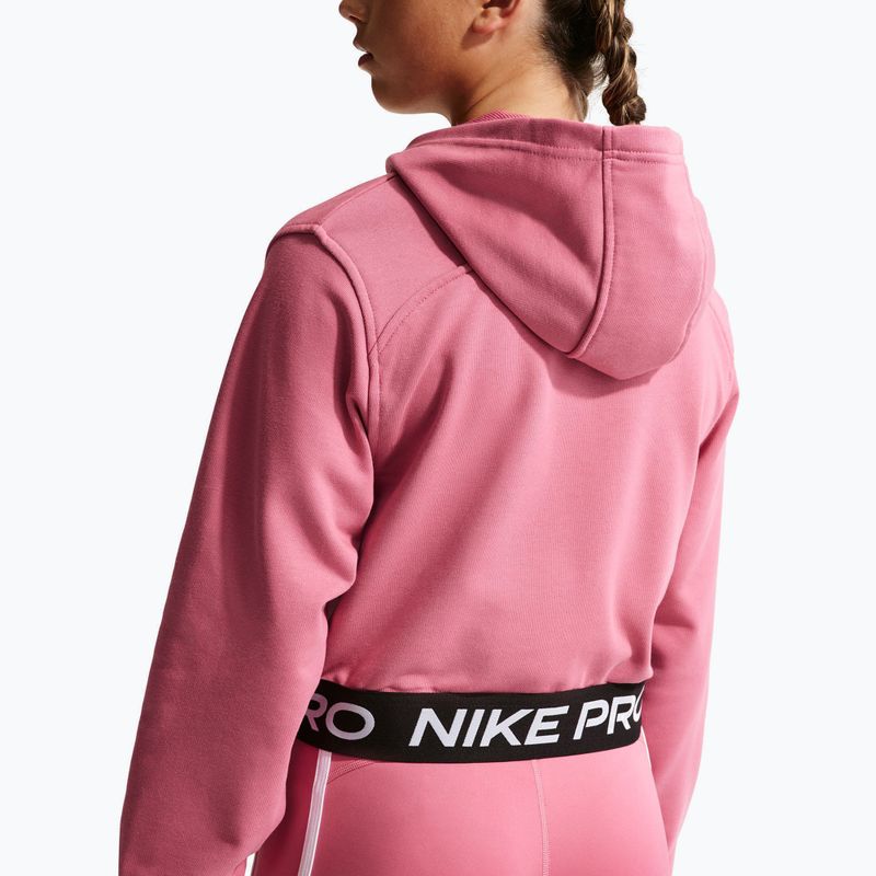 Детски суитшърт Nike Pro Fleece Dri-Fit Full-Zip peony/peony/black/white 4