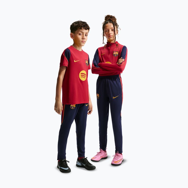 Детски футболни панталони Nike FC Barcelona Strike Dri-Fit blackened blue/noble red/yellow 2