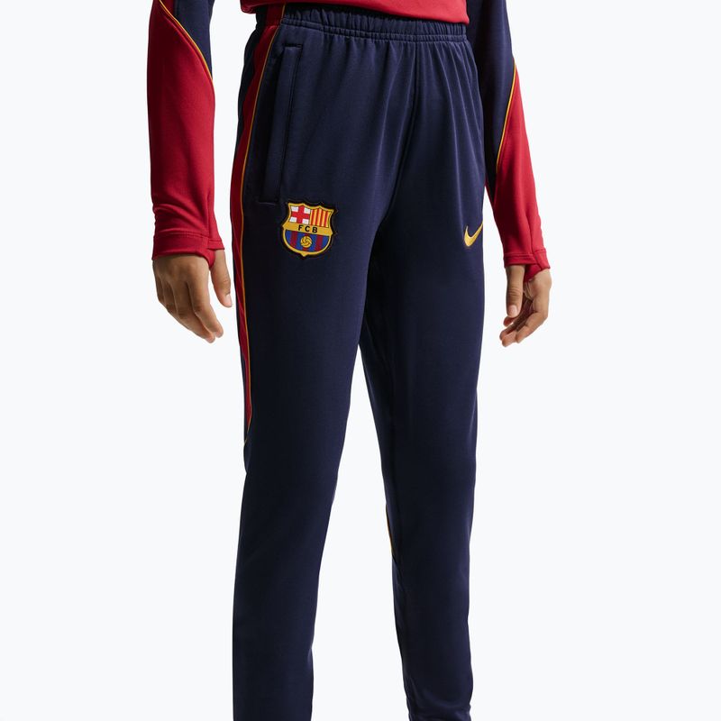Детски футболни панталони Nike FC Barcelona Strike Dri-Fit blackened blue/noble red/yellow 6