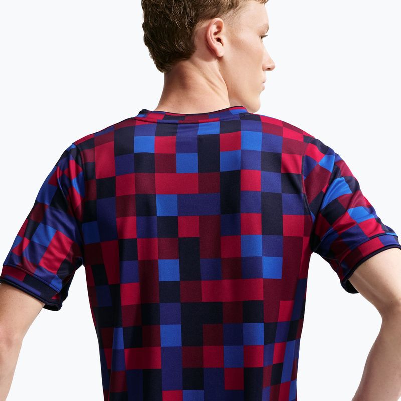 Мъжка футболна фланелка Nike FC Barcelona Dri-Fit Pre-Match noble red/mineral yellow 5