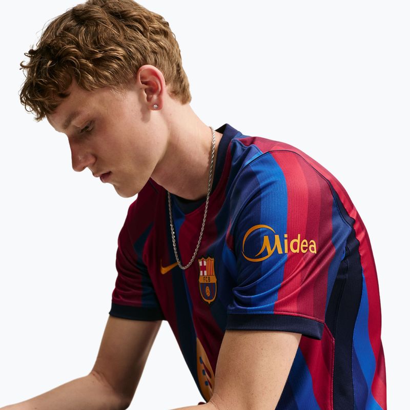 Мъжка футболна фланелка Nike FC Barcelona Dri-Fit Stadium Home deep garnet/blue void/mineral yellow 6